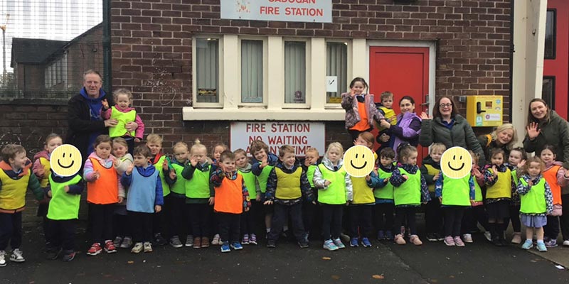 The children were very excited to have a tour of Cadogan Fire Station!